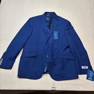 NWT Kenneth Cole Reaction Mens Blue Techni-Cole Blazer Suit Jacket Sz 42. Short